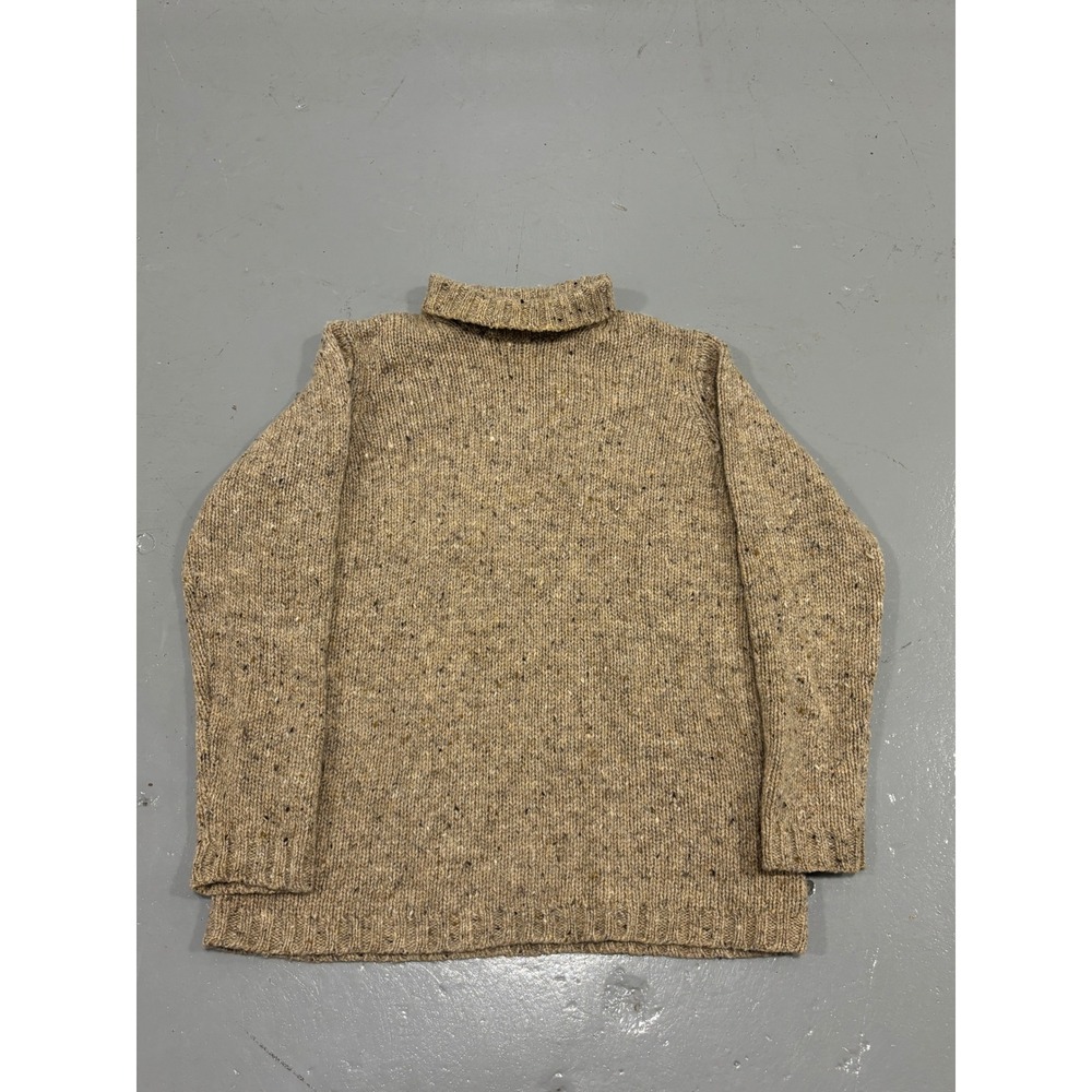 Vintage Brooks Brothers Mens Tan Donegal 100% Wool Turtleneck Sweater Medium - Picture 2 of 7